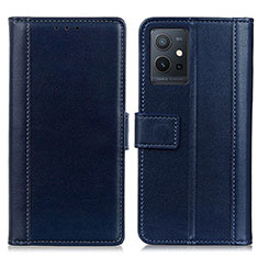 Leather Case Stands Flip Cover Holder N02P for Vivo Y33e 5G Blue