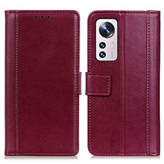 Leather Case Stands Flip Cover Holder N02P for Xiaomi Mi 12X 5G Red