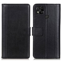 Leather Case Stands Flip Cover Holder N02P for Xiaomi POCO C31 Black