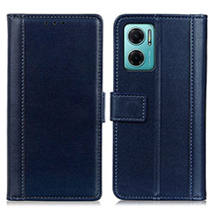 Leather Case Stands Flip Cover Holder N02P for Xiaomi Redmi 10 5G Blue