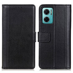 Leather Case Stands Flip Cover Holder N02P for Xiaomi Redmi 10 Prime Plus 5G Black