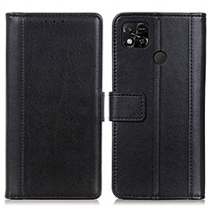 Leather Case Stands Flip Cover Holder N02P for Xiaomi Redmi 9C Black