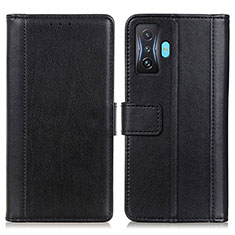 Leather Case Stands Flip Cover Holder N02P for Xiaomi Redmi K50 Gaming AMG F1 5G Black