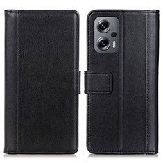 Leather Case Stands Flip Cover Holder N02P for Xiaomi Redmi K50i 5G Black