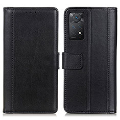 Leather Case Stands Flip Cover Holder N02P for Xiaomi Redmi Note 11 Pro 5G Black