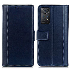 Leather Case Stands Flip Cover Holder N02P for Xiaomi Redmi Note 11 Pro 5G Blue