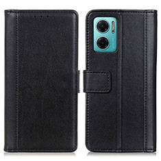 Leather Case Stands Flip Cover Holder N02P for Xiaomi Redmi Note 11E 5G Black