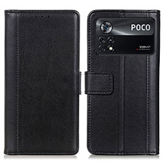 Leather Case Stands Flip Cover Holder N02P for Xiaomi Redmi Note 11E Pro 5G Black