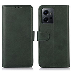 Leather Case Stands Flip Cover Holder N02P for Xiaomi Redmi Note 12 4G Green