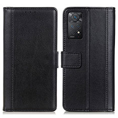 Leather Case Stands Flip Cover Holder N02P for Xiaomi Redmi Note 12 Pro 4G Black