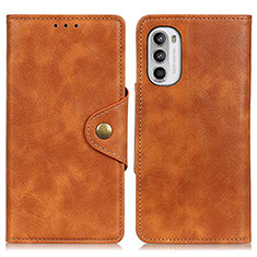 Leather Case Stands Flip Cover Holder N03P for Motorola Moto Edge (2022) 5G Brown