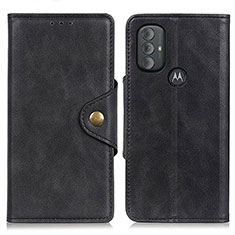 Leather Case Stands Flip Cover Holder N03P for Motorola Moto G Play (2023) Black