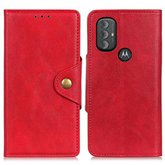 Leather Case Stands Flip Cover Holder N03P for Motorola Moto G Play (2023) Red