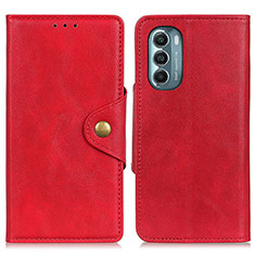 Leather Case Stands Flip Cover Holder N03P for Motorola Moto G Stylus (2022) 5G Red