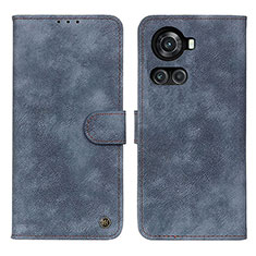 Leather Case Stands Flip Cover Holder N03P for OnePlus 10R 5G Blue