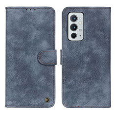 Leather Case Stands Flip Cover Holder N03P for OnePlus 9RT 5G Blue