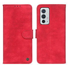 Leather Case Stands Flip Cover Holder N03P for OnePlus 9RT 5G Red