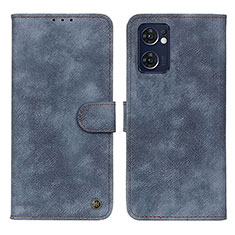 Leather Case Stands Flip Cover Holder N03P for OnePlus Nord CE 2 5G Blue