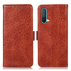 Leather Case Stands Flip Cover Holder N03P for OnePlus Nord CE 5G Brown