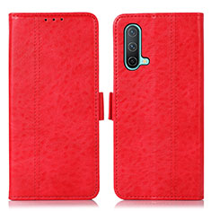 Leather Case Stands Flip Cover Holder N03P for OnePlus Nord CE 5G Red