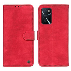 Leather Case Stands Flip Cover Holder N03P for Oppo A54s Red