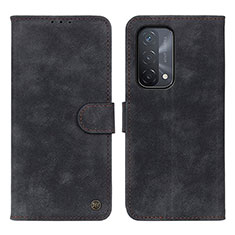 Leather Case Stands Flip Cover Holder N03P for Oppo A93 5G Black