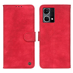 Leather Case Stands Flip Cover Holder N03P for Oppo F21 Pro 4G Red