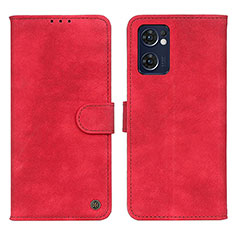 Leather Case Stands Flip Cover Holder N03P for Oppo Find X5 Lite 5G Red