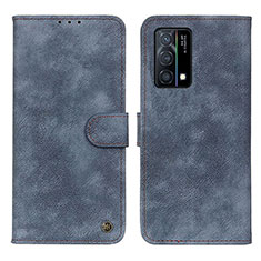 Leather Case Stands Flip Cover Holder N03P for Oppo K9 5G Blue