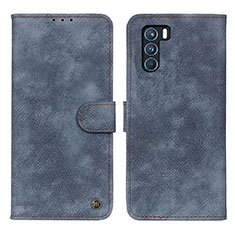 Leather Case Stands Flip Cover Holder N03P for Oppo K9 Pro 5G Blue