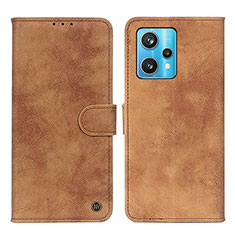 Leather Case Stands Flip Cover Holder N03P for Realme 9 4G Brown