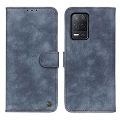 Leather Case Stands Flip Cover Holder N03P for Realme 9 5G India Blue