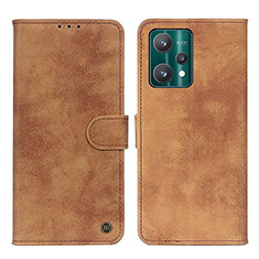 Leather Case Stands Flip Cover Holder N03P for Realme 9 Pro 5G Brown