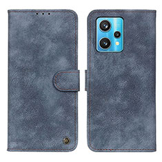 Leather Case Stands Flip Cover Holder N03P for Realme 9 Pro+ Plus 5G Blue