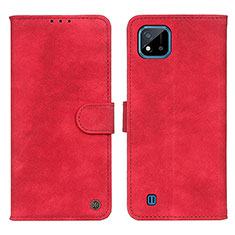 Leather Case Stands Flip Cover Holder N03P for Realme C20 Red