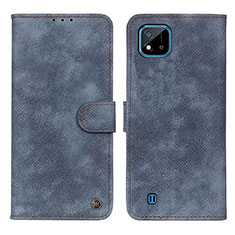 Leather Case Stands Flip Cover Holder N03P for Realme C20A Blue