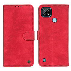 Leather Case Stands Flip Cover Holder N03P for Realme C21 Red