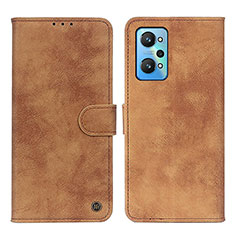 Leather Case Stands Flip Cover Holder N03P for Realme GT Neo2 5G Brown