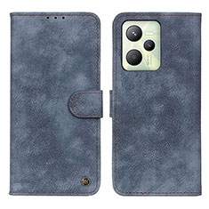 Leather Case Stands Flip Cover Holder N03P for Realme Narzo 50A Prime Blue