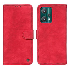 Leather Case Stands Flip Cover Holder N03P for Realme Q5 5G Red