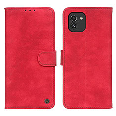 Leather Case Stands Flip Cover Holder N03P for Samsung Galaxy A03 Red