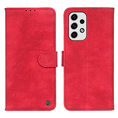 Leather Case Stands Flip Cover Holder N03P for Samsung Galaxy A23 4G Red