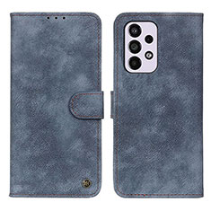 Leather Case Stands Flip Cover Holder N03P for Samsung Galaxy A33 5G Blue