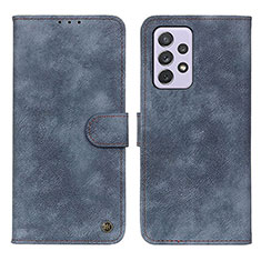 Leather Case Stands Flip Cover Holder N03P for Samsung Galaxy A73 5G Blue