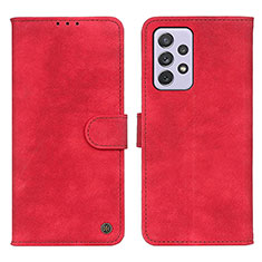 Leather Case Stands Flip Cover Holder N03P for Samsung Galaxy A73 5G Red