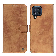 Leather Case Stands Flip Cover Holder N03P for Samsung Galaxy M32 4G Brown