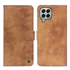 Leather Case Stands Flip Cover Holder N03P for Samsung Galaxy M33 5G Brown