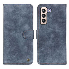 Leather Case Stands Flip Cover Holder N03P for Samsung Galaxy S24 5G Blue