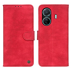 Leather Case Stands Flip Cover Holder N03P for Vivo iQOO Z6 Pro 5G Red