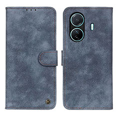 Leather Case Stands Flip Cover Holder N03P for Vivo T1 Pro 5G Blue